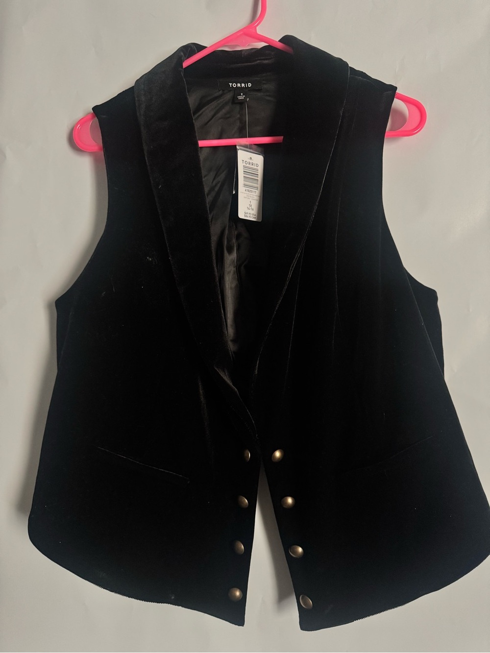 torrid Black Velvet Gold-Button Vest